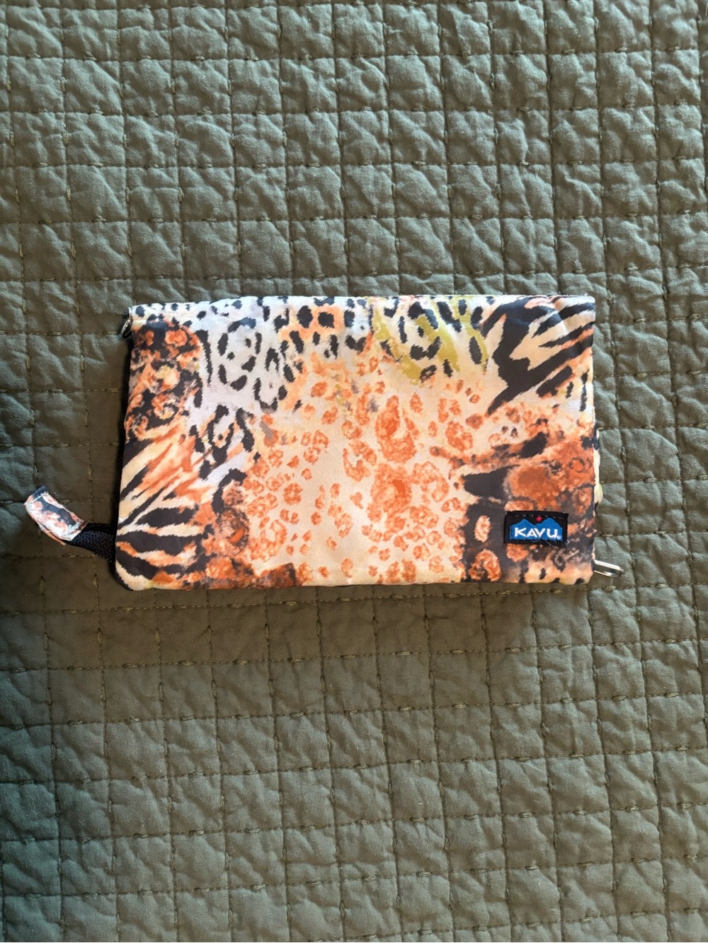 Kavu Animal Print Phone Pouch - Orange, Black, Cream